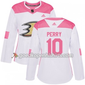 Anaheim Ducks Corey Perry 10 Adidas 2017-2018 Wit Oranje Fashion Authentic Shirt - Dames